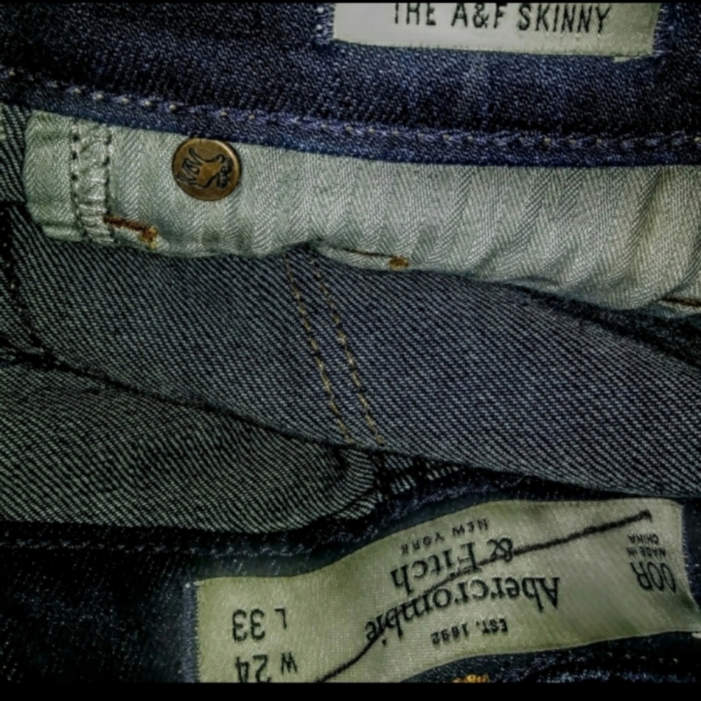 Abercrombie & Fitch Jeans Size 24 Skinny Leg Fit - Picture 11 of 12